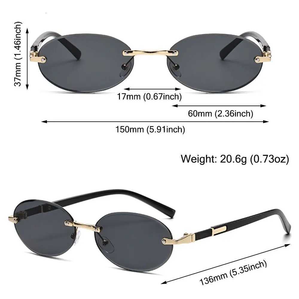 UV400 Rimless Rectangle Sunglasses Fashion Y2K F Sunglasses for Women Men W250709