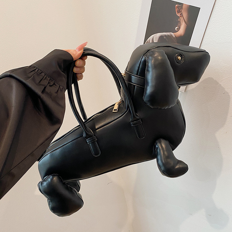 Free shipping designer 2025 New Personalized Creative Fun Dachshund Dog Shape Puppy Bag Handbag Crossbody Bag Unique Design