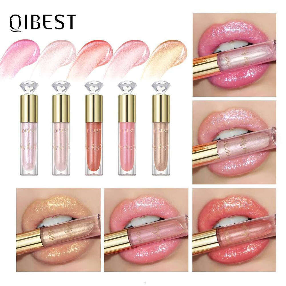 QIBEST Glitter Glaze Shimmer Dia Gloss Long Lasting Liquid Lipstick Lip Oil Tint Moisturizing Lips Makeup X250710