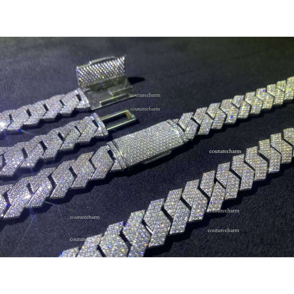 VVS 12mm Cuban Chain Hip Hop Sterling Sier Moissanite Necklace