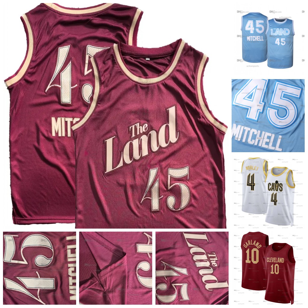 Custom 45 Mitchell 2 Ball Basketball Jersey Garland Allen Hunter Mobley Nance Jr. Embroidered Sports Jersey Breathable Sleeveless Sweatshirt