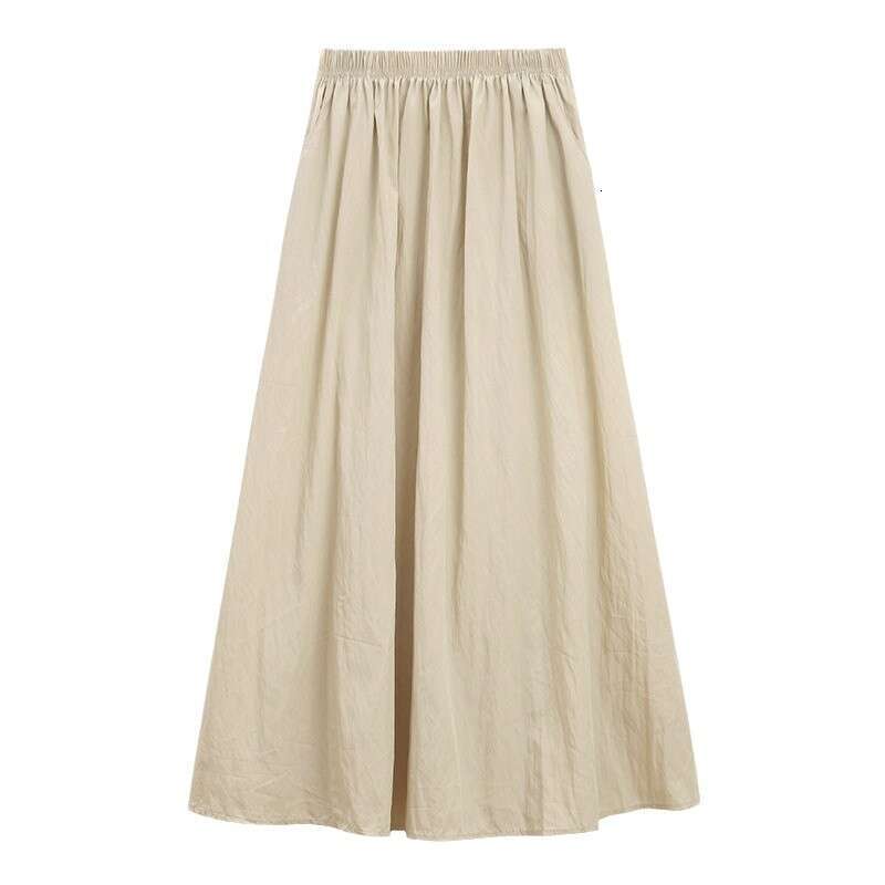 Pleated Mid-Length For Women Summer New High Slimming Elastic Waist A-Line Umbrella Skirt B5