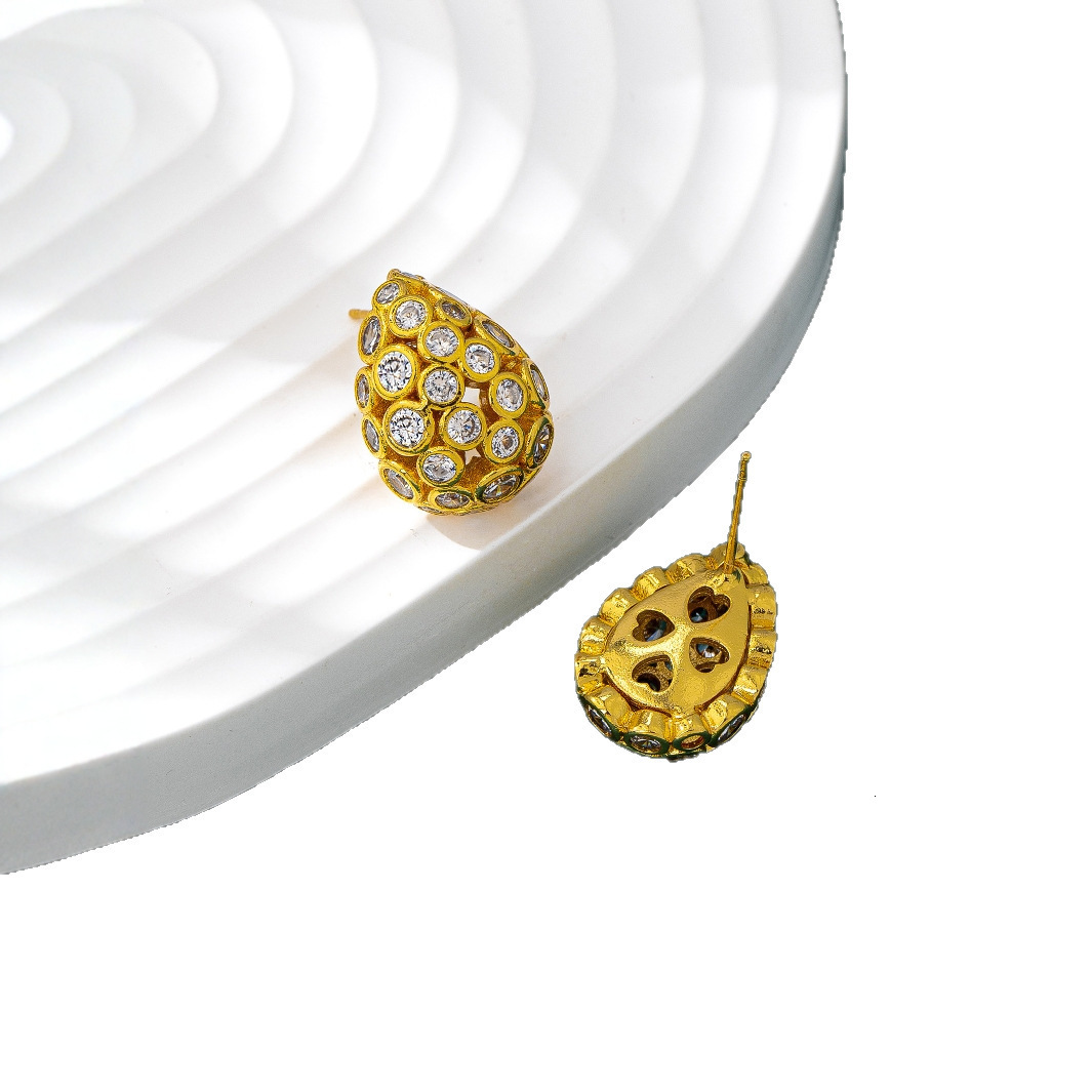 1 Pair of Exaggerated Zircon Water Drop Earrings Personality Inlaid Versatile Womens Earrings 250710