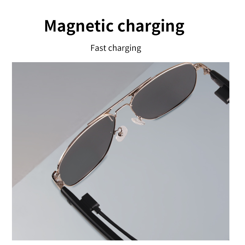 Smart Bluetooth sunglasses UV400 for both men and women, audio glasses with open-ear speakers, music control, calls, voice assistant, suitable for iOS