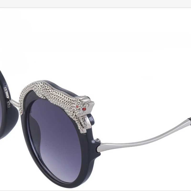 New opard Shadow Rhinestone Blue Light Sunglasses opard Bling 2025 Where Wildness Meets Stardust Eye Protection W250709