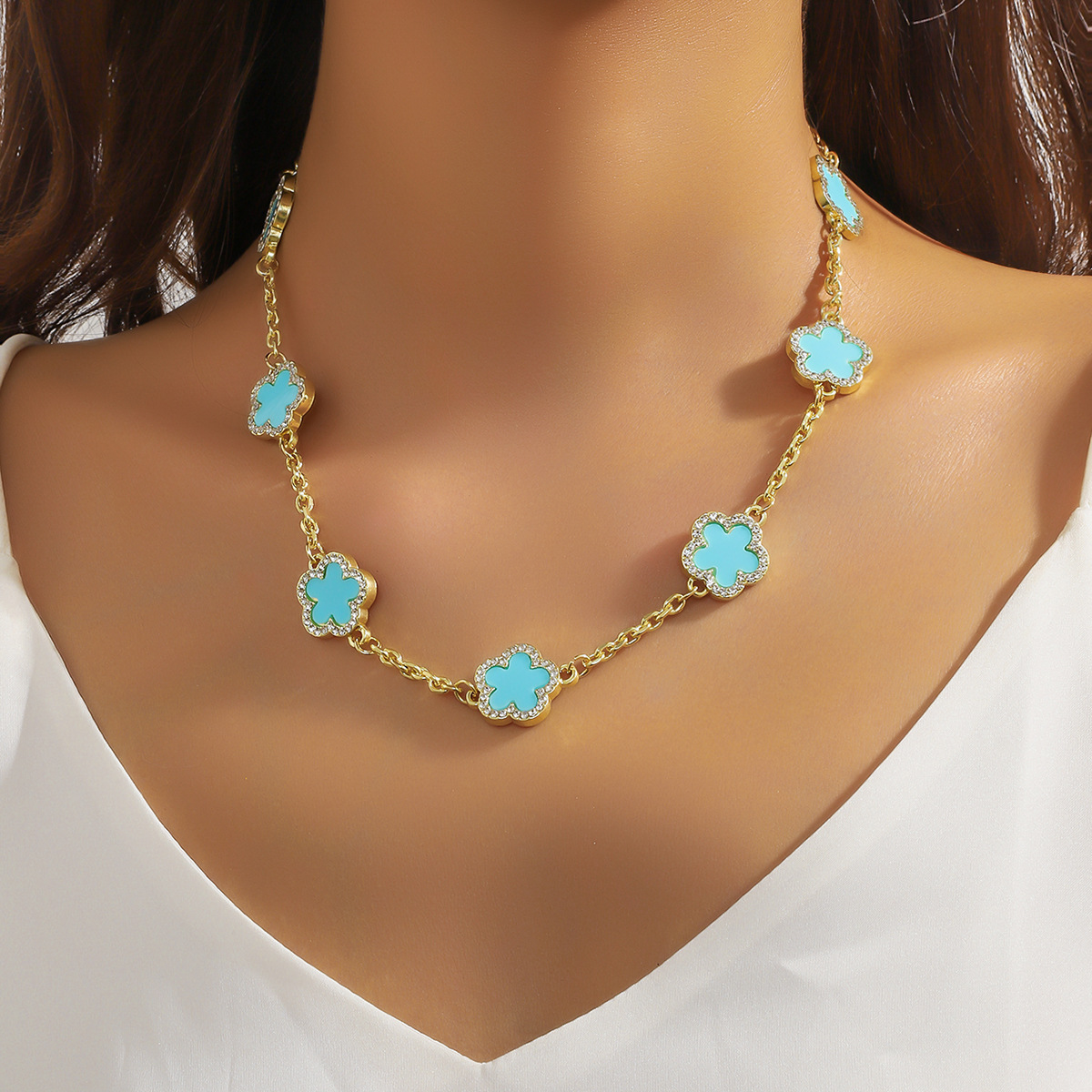 necklace necklaces designer Five leaf clover necklace high-end fashion simple light luxury niche ins style necklace designer jewelry jewlery