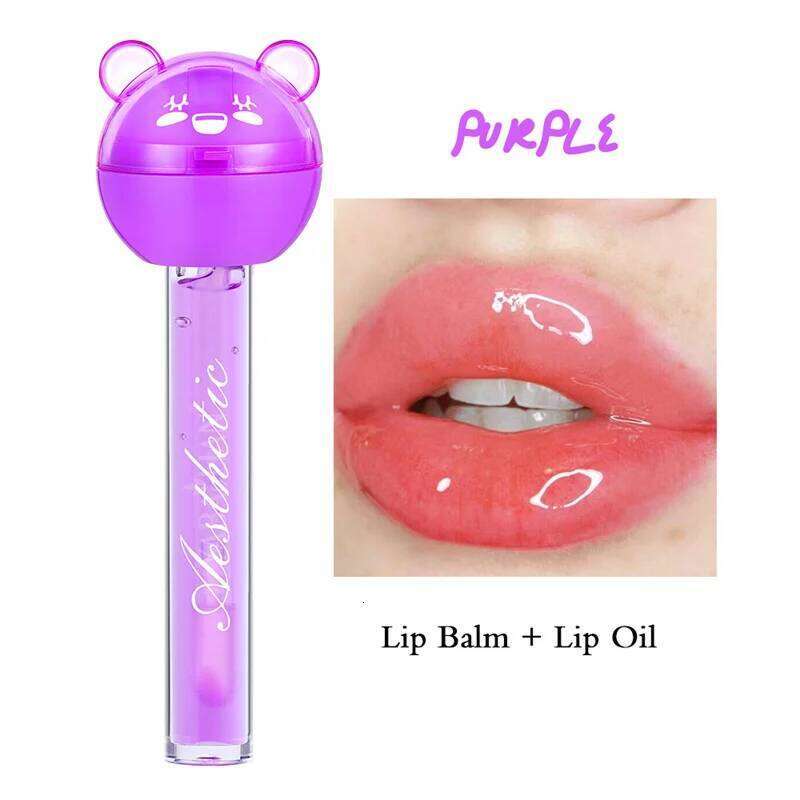 2 In 1 Cute Lolli Gloss Lasting Moisturizing Plumping Plumper Mineral Oil Nutritious Lip Enhancer Liquid Makeup X250710