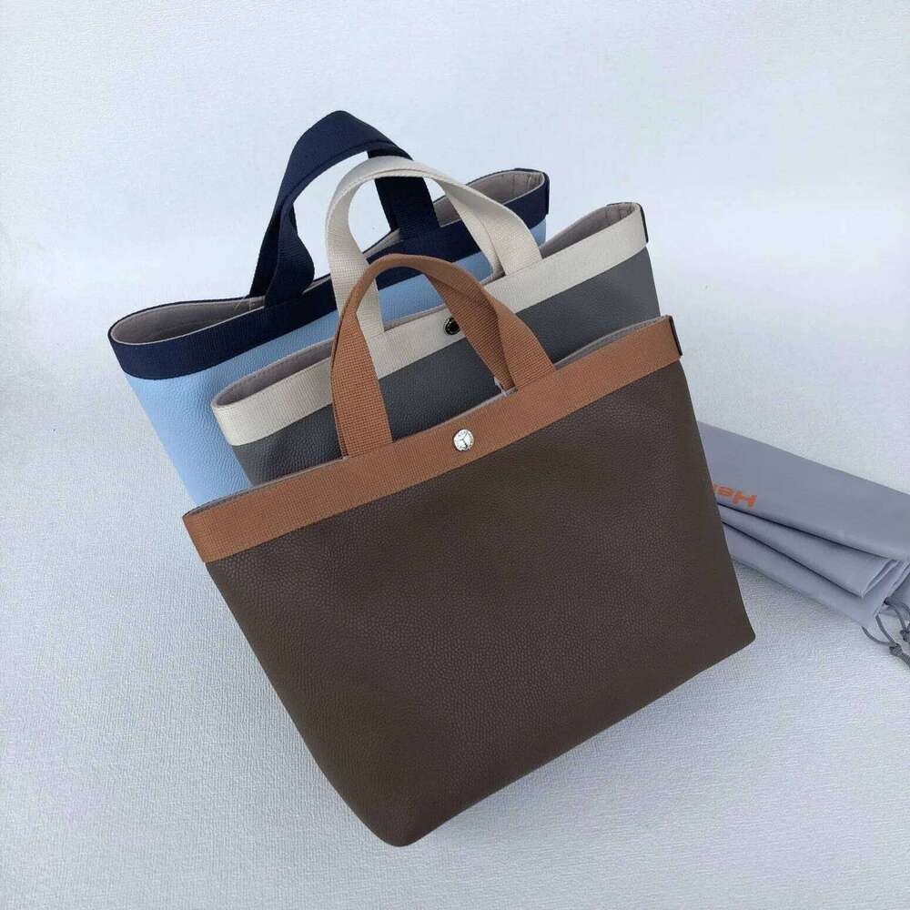 Niche Contrast Color Design Herve Chapelier Handbag Ele Lady Commuter Briease Sli French Sle Large Capacity Canvas Tote Bag