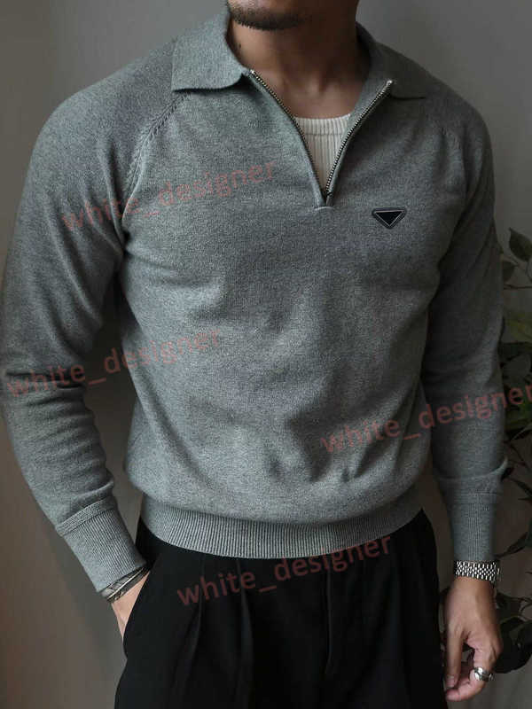 Designer Men's Sweaters Style Tough Knitwear Polo Shirt for Men with Design Sense Half-Zip Loose Long Sleeve Top Stylish Collar T-Shirt for men size S-4XL