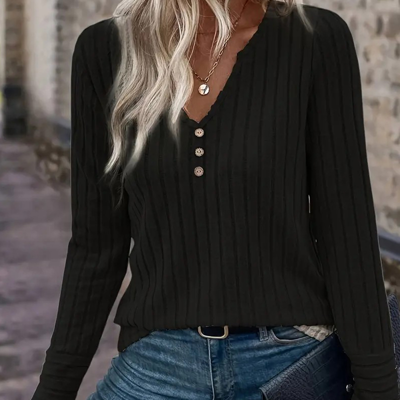 Women's Knits & Tees Comfortable Womens V-neck Cable-Knit Sweater for Casual Wear