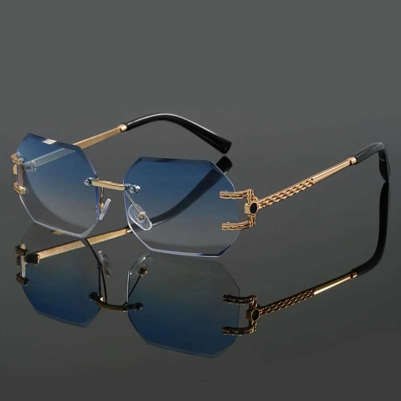 F Edge-Cut Retro Metal Line-Sense Tp Sunglasses For Men and Women Outdoor and Driving Sunglasses W250709