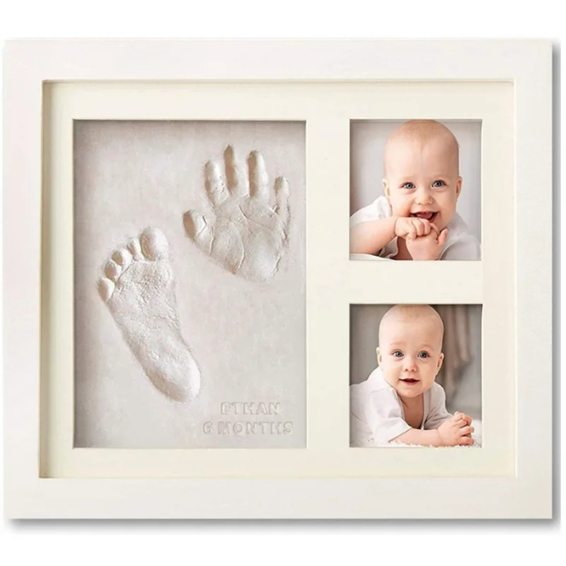 Milestone Decor Gift Newborn Hand Foot Print DIY Photo Frame With Mold Clay Imprint Kit Baby Souvenirs H260306