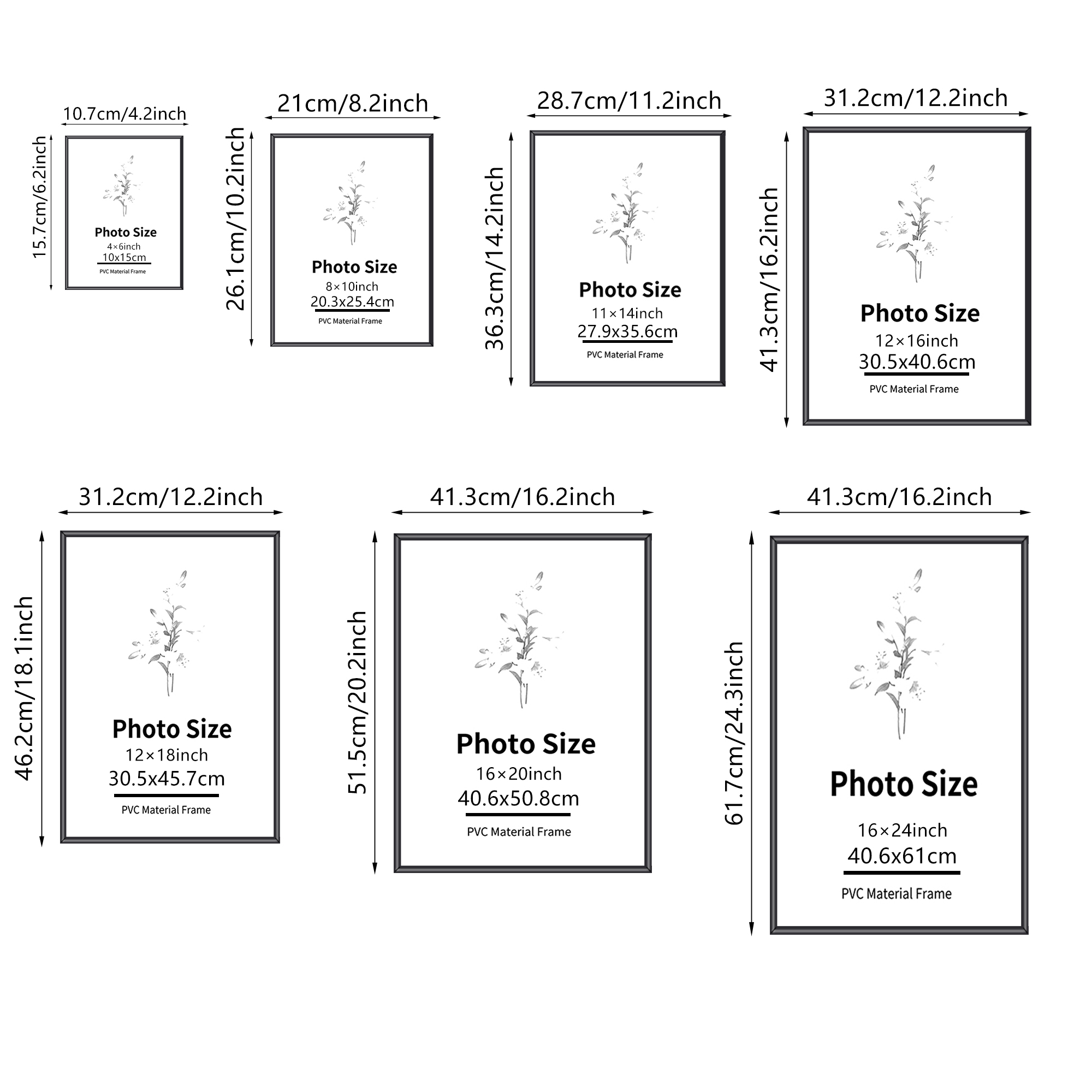 1pc Photo Frame, Black, 12x18inch, Picture Frame Wall And Tabletop Display, for Desktop Art Decor, For Birthday Party Decor H260306