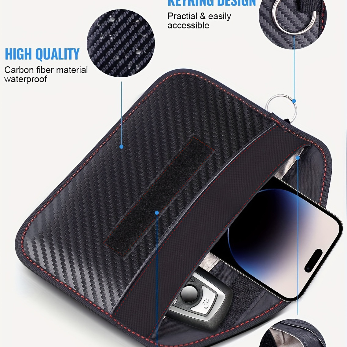 car new design antitheft rfid signal blocking bag for metal detector protection