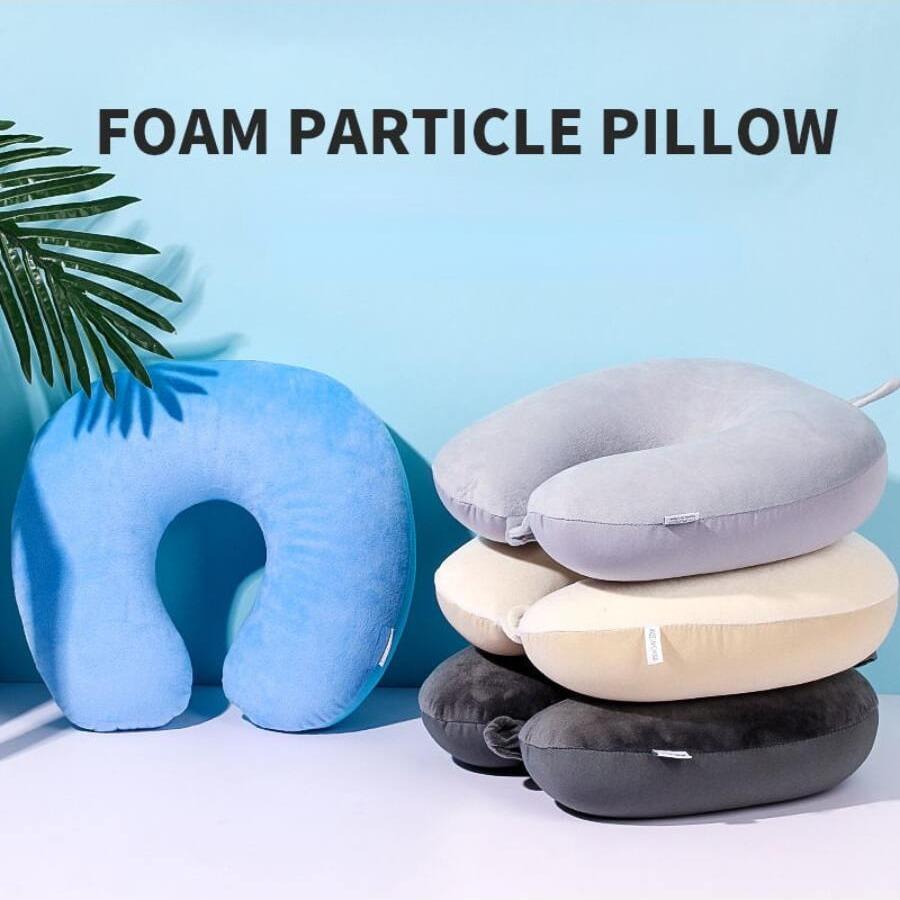 Travelling cervical pillow U-shaped pillow travel office nap cervical pillow velvet pillow memory cotton pillow core