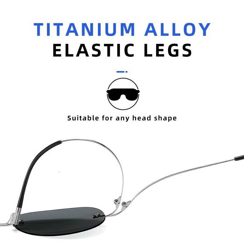 CLLOIO tralight Pure Titanium Polari Sunes Men ot Rimss Anti-Glare Driving es UV400 Fashion Sunshade Eyewear W250709