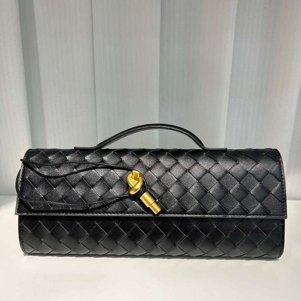 2024 Real Leather Long Clutch Andiamo With Handle Intrecciato Cow Leather Women Bags Purses And Handbag Famous Brand Designer Evening Bag f13