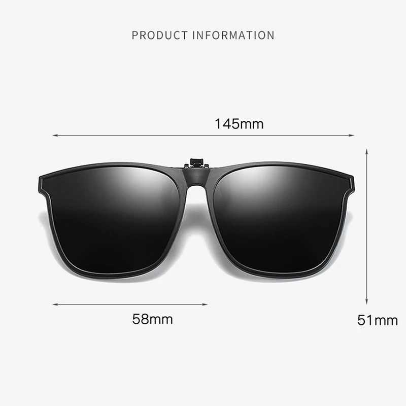 Polari Clip Sunes Myopia es Clip Driver Fishing Outdoor Cycling Night Vision Myopia Clip-On Sun Shading Glasses W250709