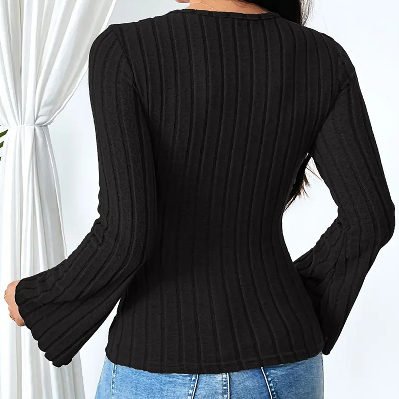 Women's Knits & Tees Comfortable Women's Ribbed V-neck T-Shirts with Classic Fit Design