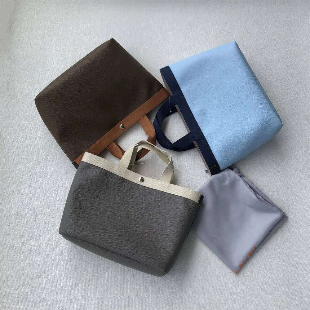 Niche Contrast Color Design Herve Chapelier Handbag Ele Lady Commuter Briease Sli French Sle Large Capacity Canvas Tote Bag