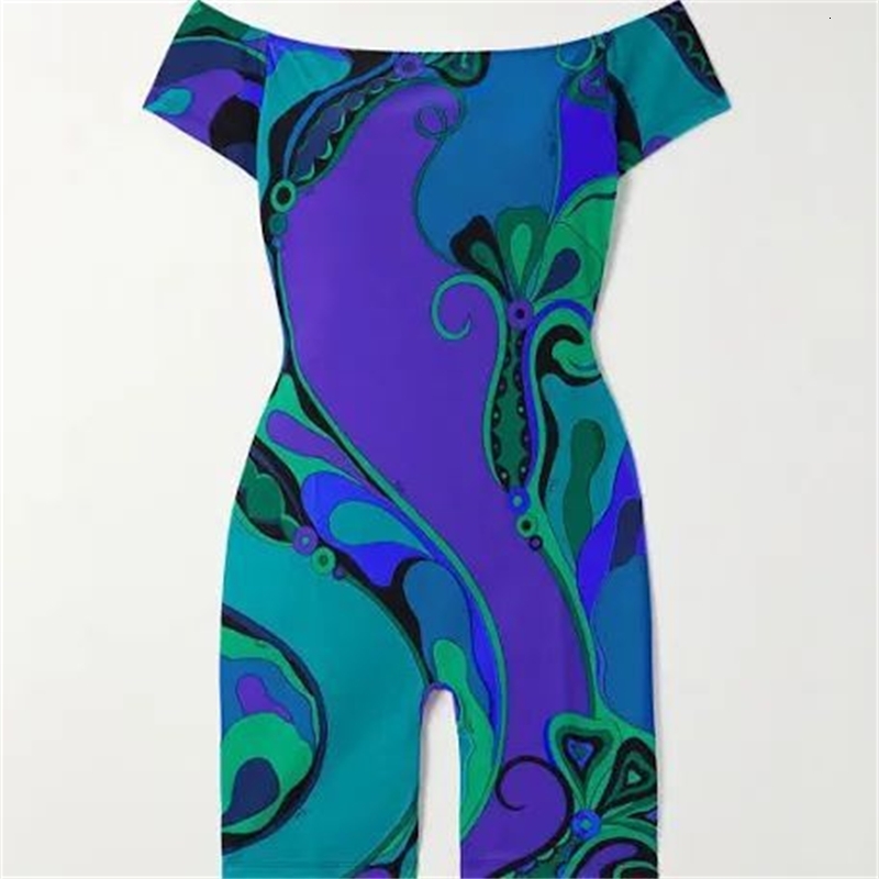 Women Jumpsuits 2025 Slim Sexy New Fashion Hot Girl Printed Strapless Jumpsuit Shorts
