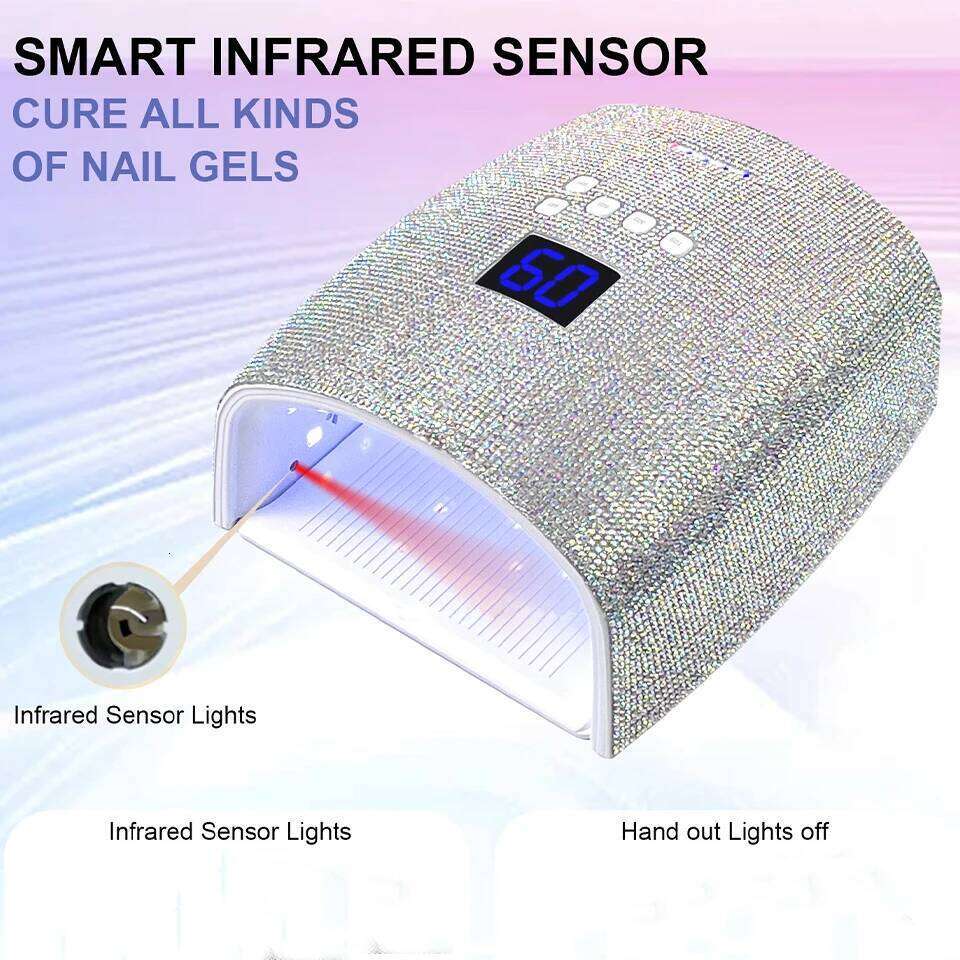 Pro Cordless LED Lampada per Unghie 7800mAh Rechargeable UV light for Nail 66W Gel Polish Curling Lamp with Dias X250710