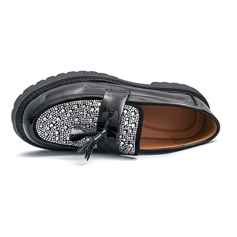 55003- Summer Men's Shoes British Trendy Casual Leather Shoes Men's Lacquer Leather Bright Face Youth Korean Edition Trendy Hairstylist Tren