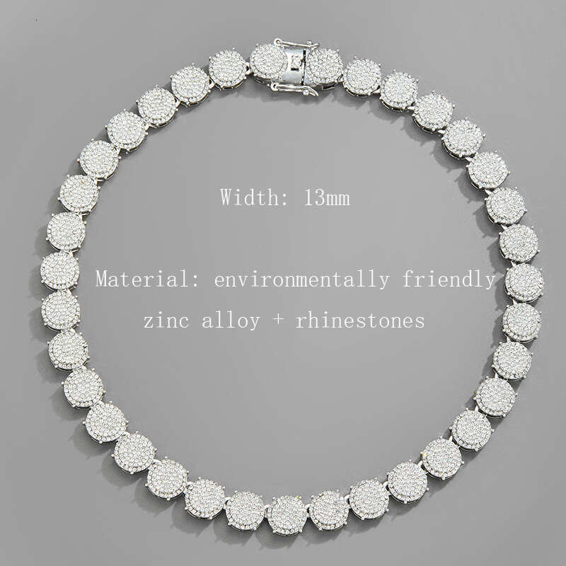 Trendy Accessories Hip-Hop Full Dia Versatile 13mm Men's New High-End Cuban Chain Necklace