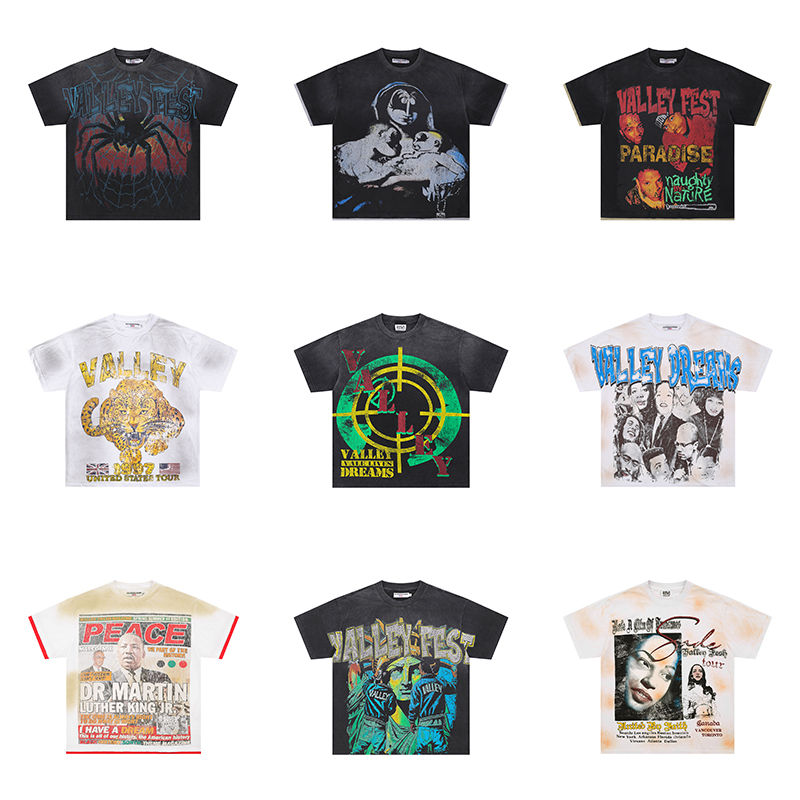 25 T shirt Designer Vale Tshirt Mens Luxury Design Printed Pattern Short Sleeved Tee Summer Man Womens Vintage washed T-shirt clothing