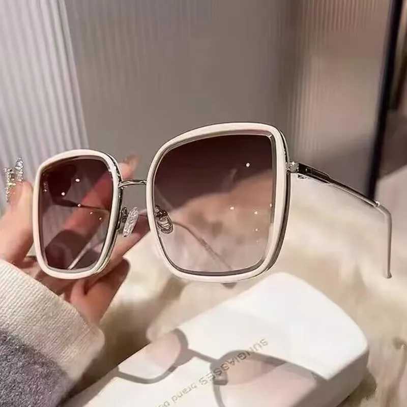 Oversi Sunes Wan Outdoor Travel Girl Party Square Sun es Fa Big Fe Eyewear S Driving UV400 Eyees W250709