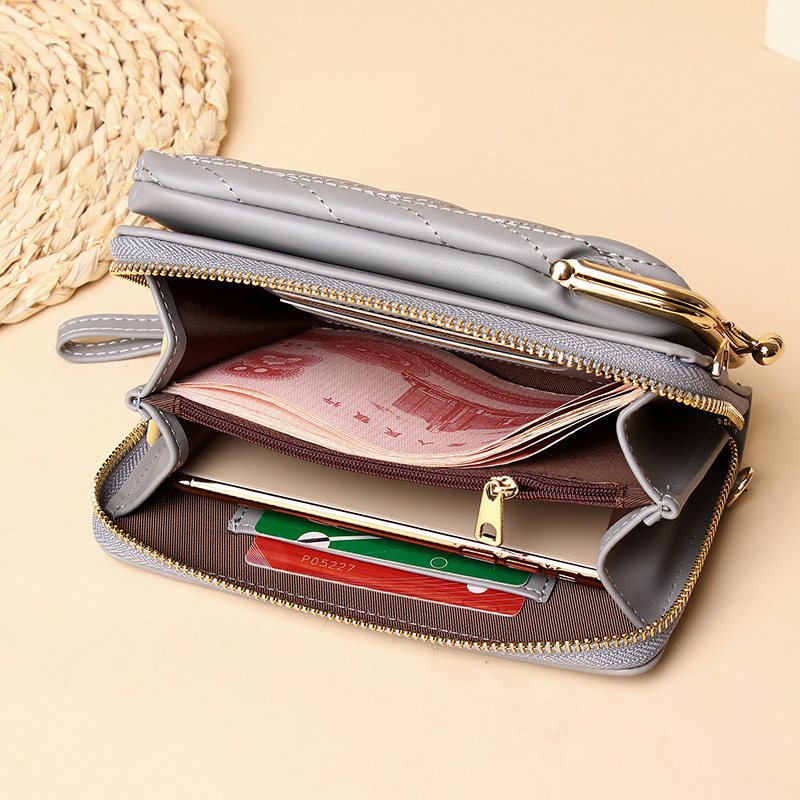 Korean version new mini crossbody small bag vertical shoulder bag long wallet women's phone bag
