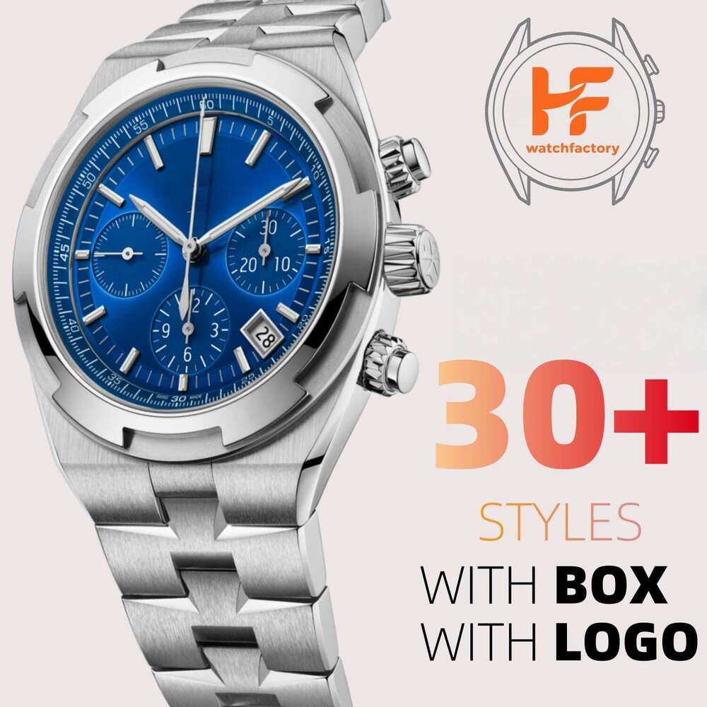 Designer Vacherin Constantinn Watch Overseas Mens Watches Chronograph Stainless Steel Band Luxury Wristwatches Luminous