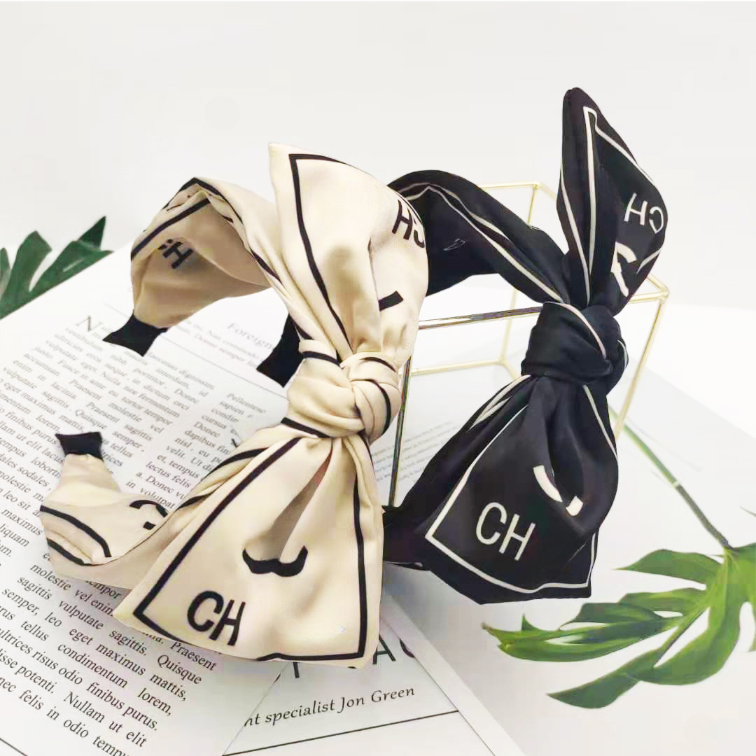 2pcs Women Headbands Designer Jewelry Women Girls Wide Edge Bowknot Hair Hoop Outdoor Head Accessories