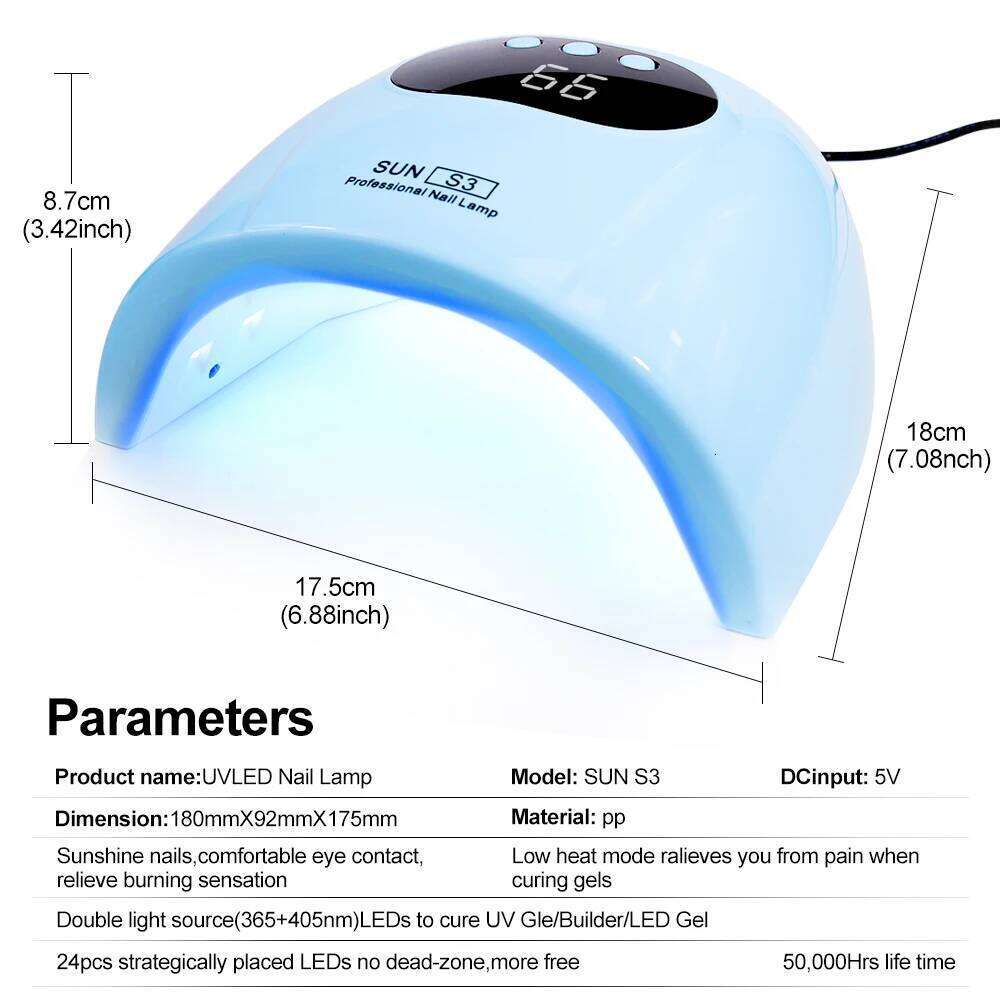 UV Lamp Professional Polishing Light 24 LED Art Quick Dryer for Gel Curing Nail Salon Tool X250709