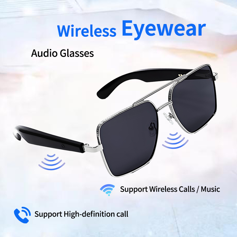 LIGE Women's anti-blue light glasses with a 7-day long standby time, UV protection, water resistance, wireless music and call support, and voice 