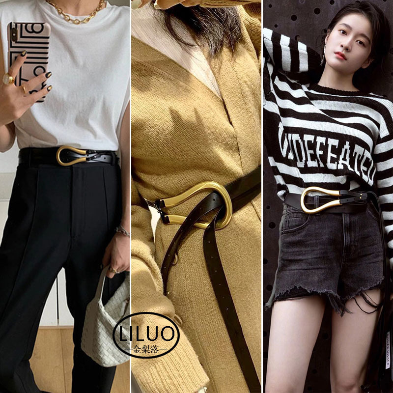 Horseshoe Buckle Belts For Women Jeans Dress Decoration Ladies Ornament European Style Fashion Sash Alloy/PU Women Coat Belt 220614