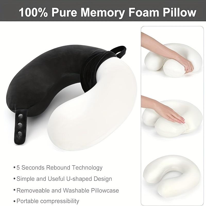Cervical rod pillow U-Shaped Memory Foam Cervical Pillow for Travel & Office - Velvet Cover with Cotton Core