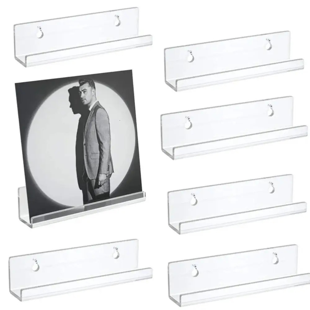 Creative 4/7/12inch Record Display Stand Clear Wall Mounted Vinyl Record Holder Acrylic CD Shelf 250707