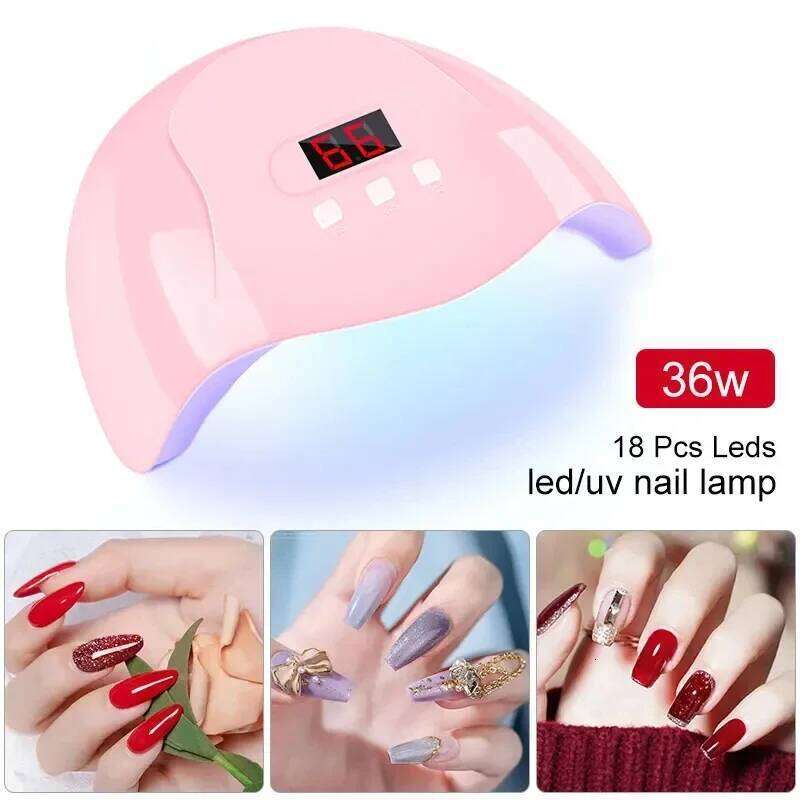 Attention-Grabbing Dryer hine Home Use Nail For Drying Curing Nails Varnish With 18pcs Beads UV LED Lamp X250710