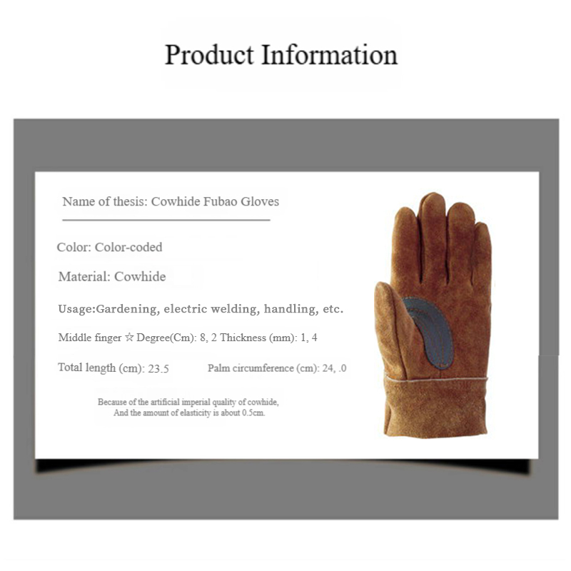 Extra soft cow leather gloves Anti-Slip Thick Bull Skin Work Gloves For High Temperature Jobs & Industrial Use Workers' protective gloves