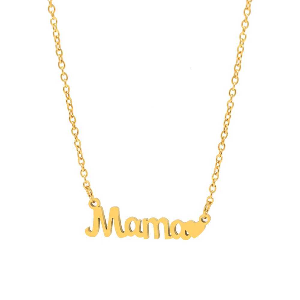 Stainless Steel Necklaces Mama Love Heart Letter Pendant Fashion Necklace Chain Mothers Day Necklace For Women Jewelry Mama Gifts XJ250709