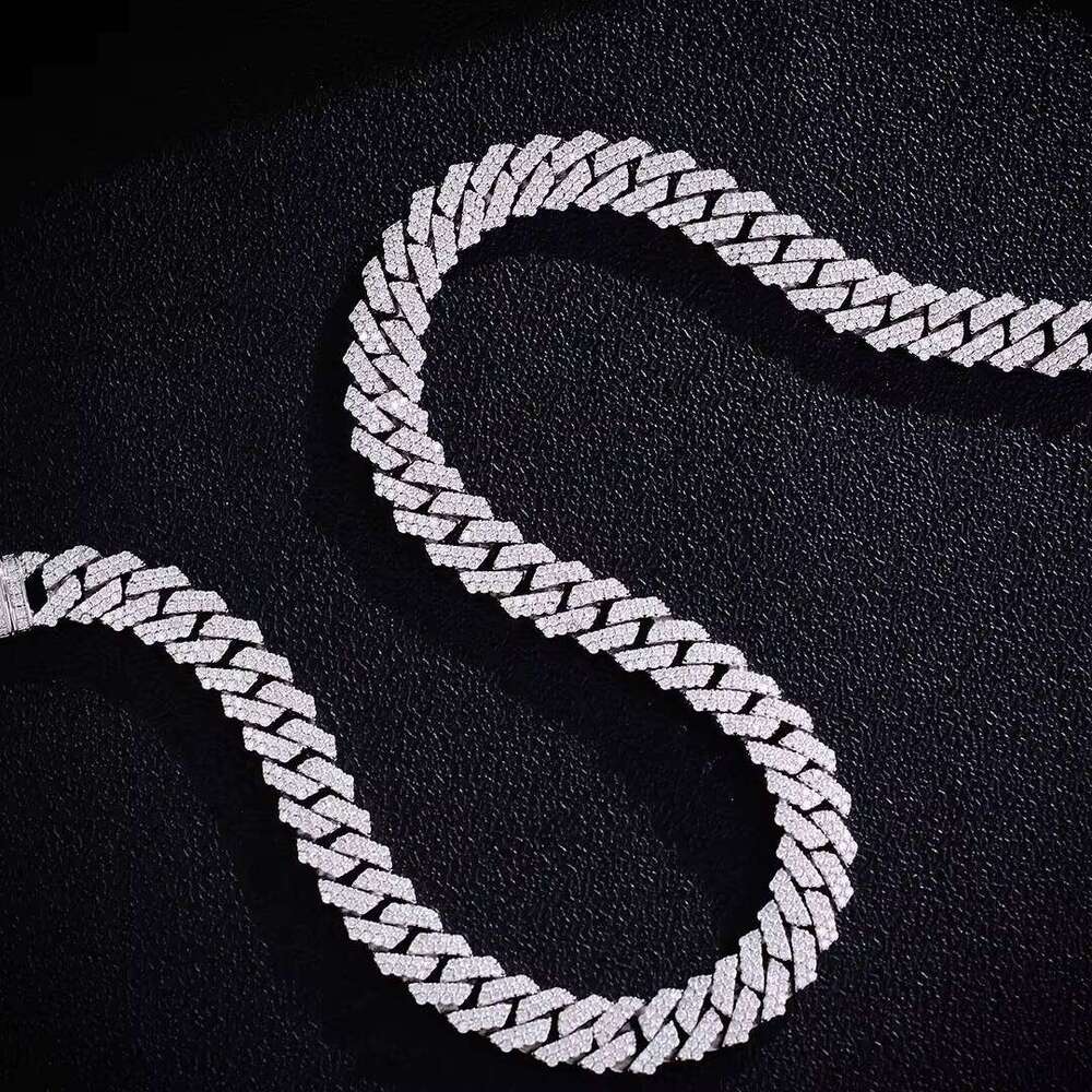 10mm Cuban S Sier Moissanite Hip Hop Necklace