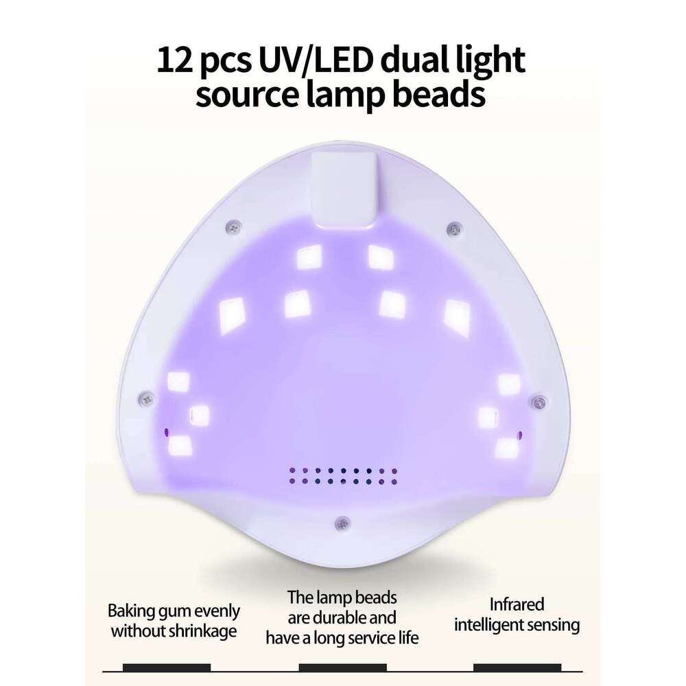 1Pc 12 Lamp Dryer, Phototherapy Double Light Source UV Lamp, For Women Nail Art DIY Use X250710 X250710