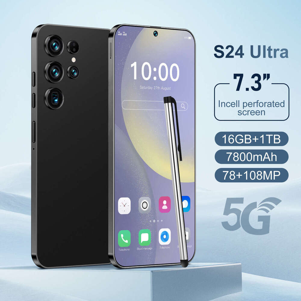 i15 i16 5G S24Ultra Smartphone 7.3inch Large Screen Octa-Core True 4G Android 12 Version Smart Phone