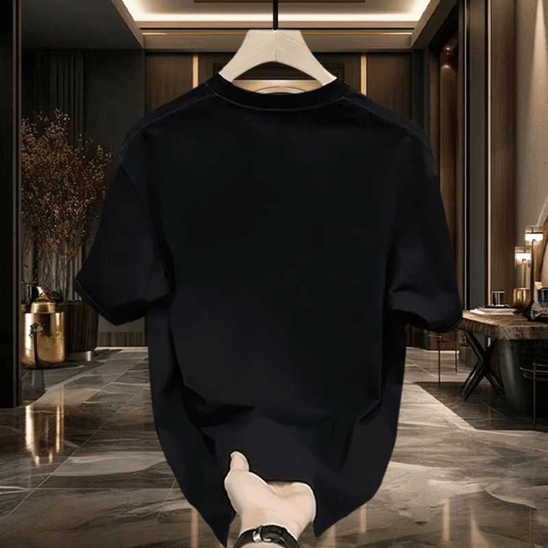 free shipping for man The new summer pure cotton men's printed T-shirt is a trendy and versatile round-neck T-shirt Cartoon print Youth trend att