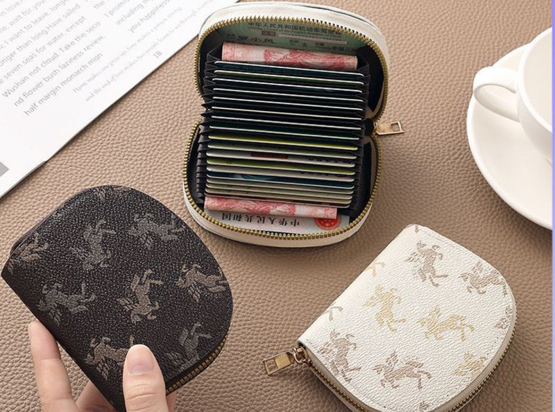 Lanjia Coin Card Convenient Multi Functional ID Holder Unicorn Pattern Series Fashion D E