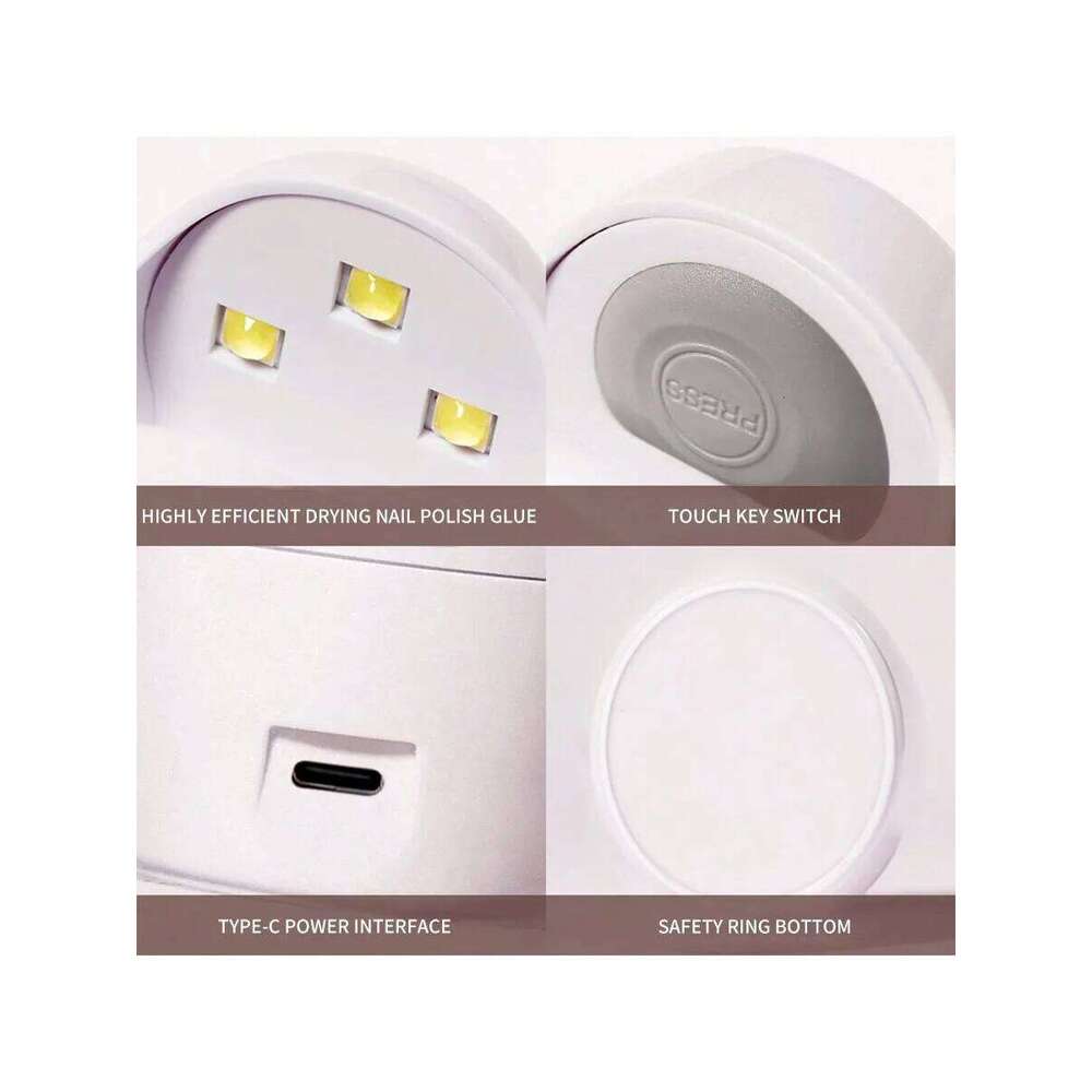 White Mini Q-shaped Lamp, UV/LED Quick-drying Gel Dryer, for Home Nail Art DIY X250710