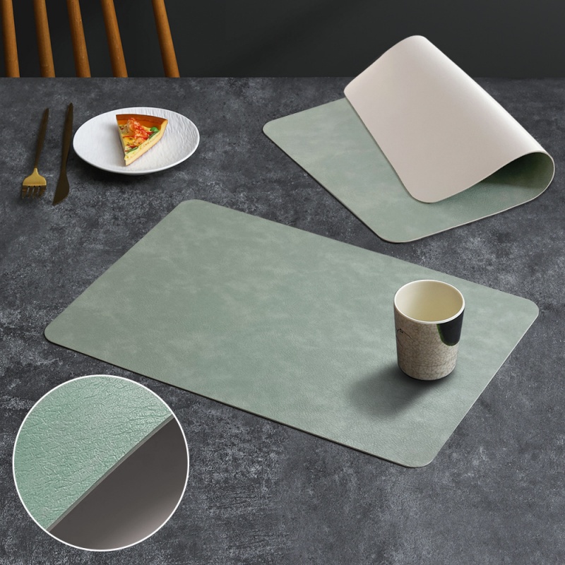 6 pieces PVC Double-sided Leather Dining Table Mat, Desktop Decoration, Home Dining Plate Mat, Anti Slip Bowl Mat, Thermal Insulation Mat
