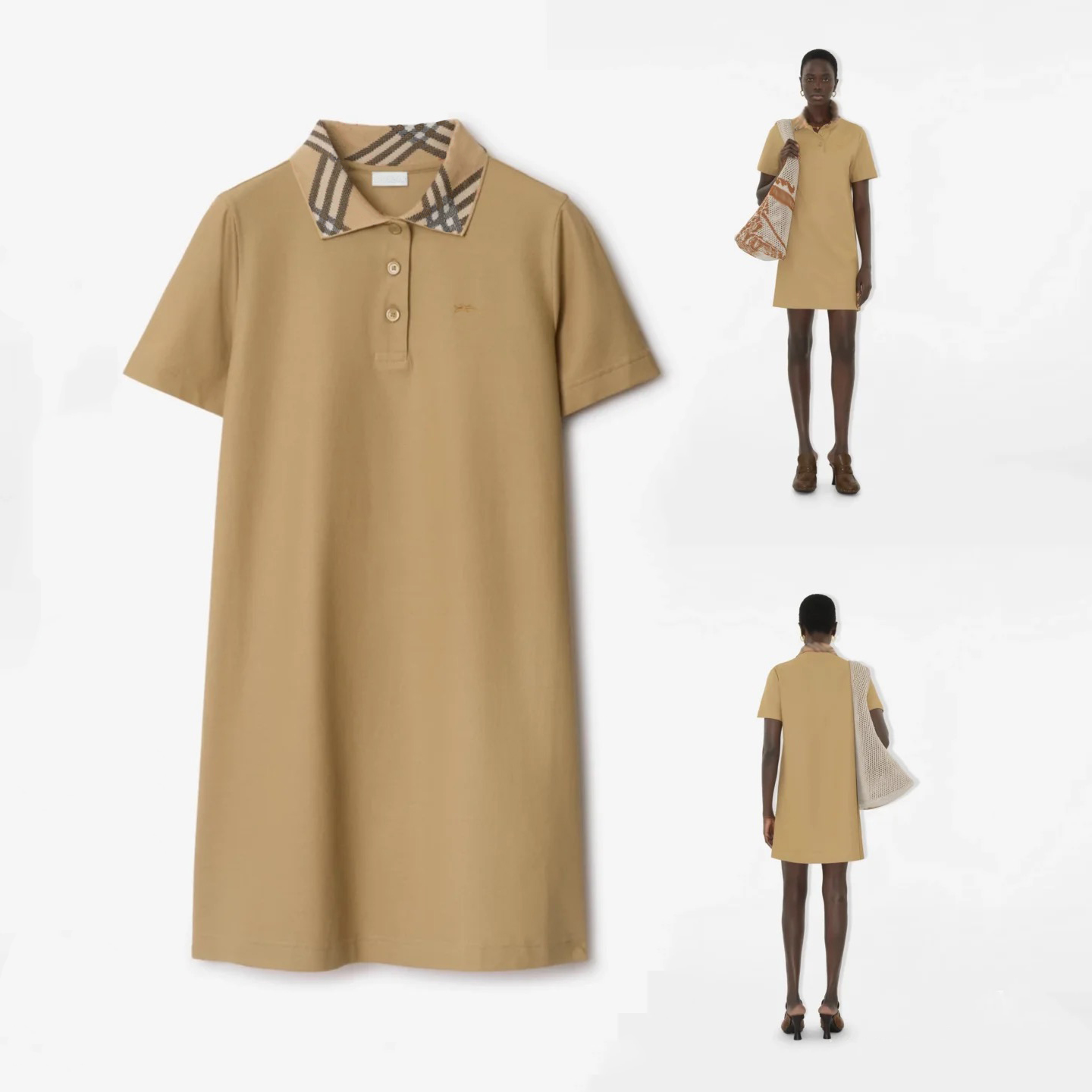 Women's designer shirt extra long, high-quality polo collar striped shirt, classic basic shirt skirt