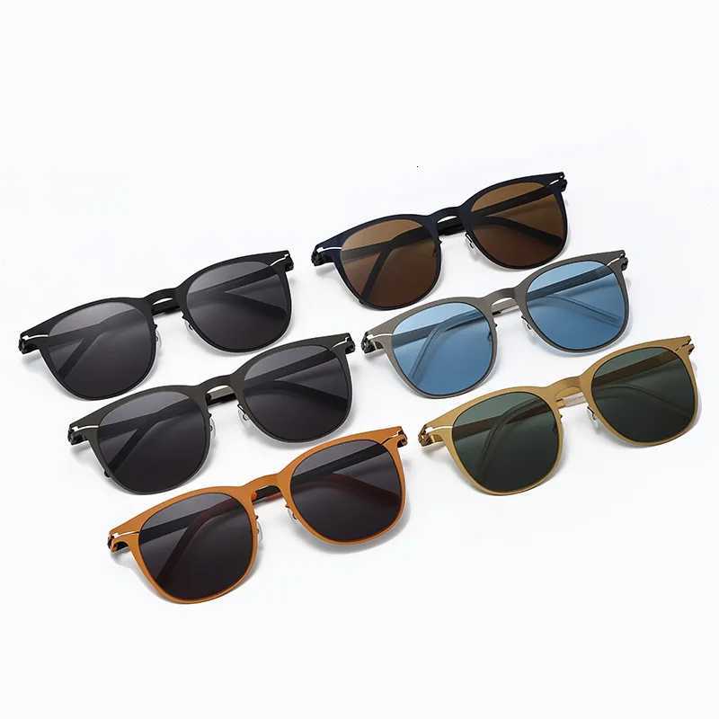 Top Quality Lightweight Stainless Steel Sunes Screwss Handmade for Men CALLUM Sun es Men UV Protection Round Wen W250709